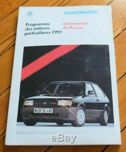 Brochure Presse Kit Dossier 1991 VW POLO G40 GOLF COUNTRY GTI CORRADO G60 French