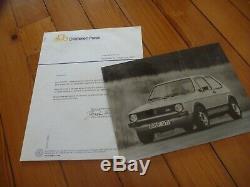 Brochure Prospekt Catalogue Presse Kit Dossier Photo 1975 VW GOLF GTI