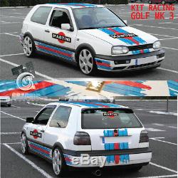 KIT RACING GOLF MK 3 GTI stickers autocollant Le Mans Rallye décoration