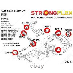 Kit silentblocs suspension arrière pour VW Golf V 03-09 (GTI & R32)