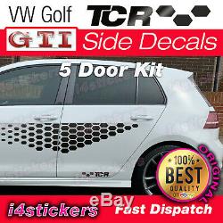 VW Golf Tcr Nid Côté Stickers Carbone Fibre Kit Graphique 5 Porte Mk7 MK7.5 Gti